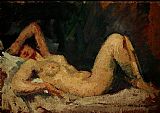 Mary Paintings - Reclining Nude by Mary Cassatt